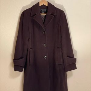 Style & Co. Brown Mid-Length Wool Blend Coat